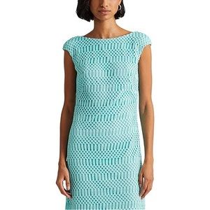 RALPH LAUREN LATTICE LACE CAP SLEEVE Blue Teal special occasion Sheath Dress NWT